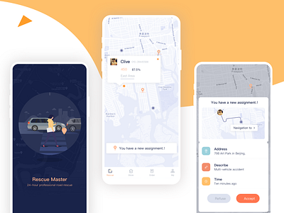 App for business personnel to receive orders and rescue
