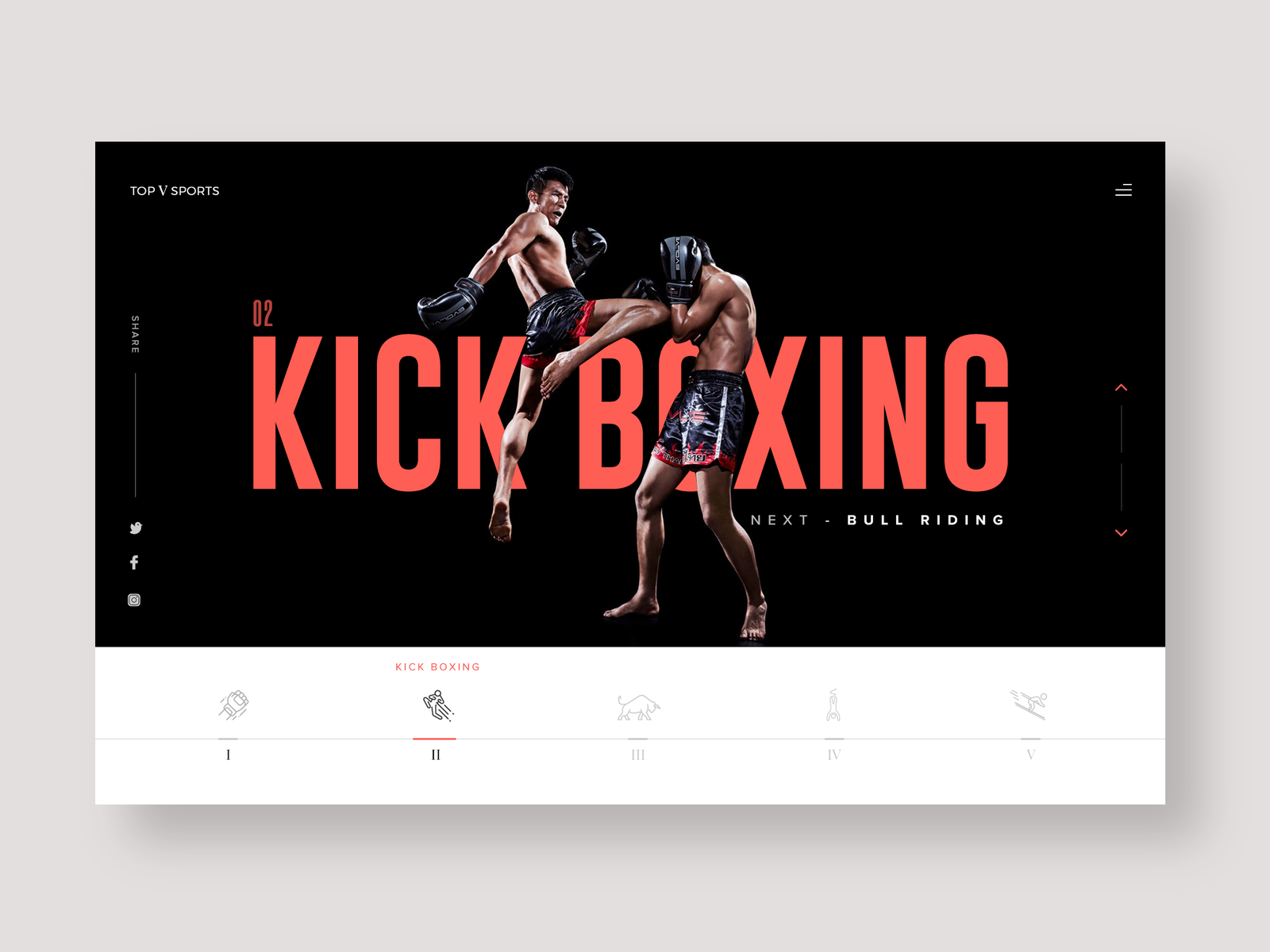 Top V Sports header by RajivB. on Dribbble
