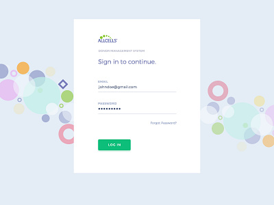 login UI for donor management