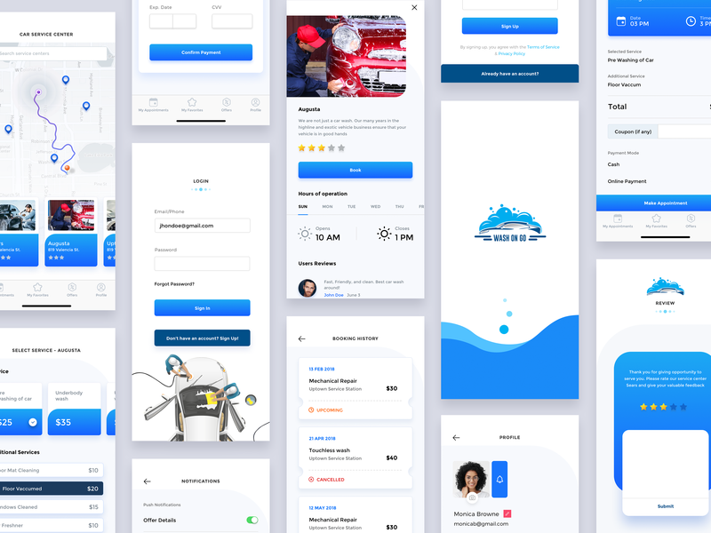 App For Car Wash by RajivB. on Dribbble