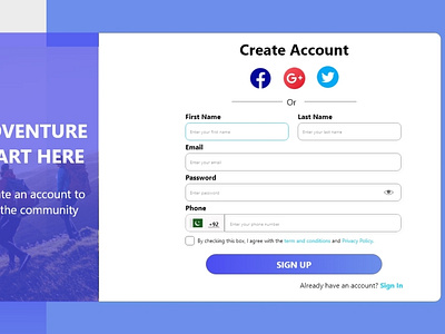 #DailyUI - 01 | Sign up