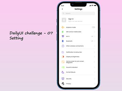 #DailyUI - 07 | Setting 07 dailyui dailyui 07 dailyui design dailyui setting dailyui setting design design mobile setting ui ui design ui template