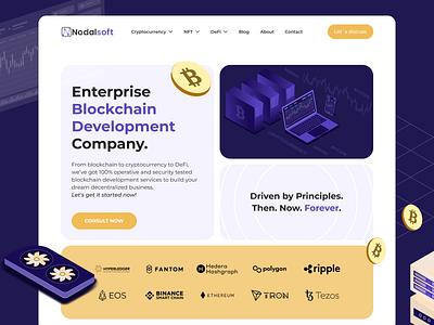 Blockchain Development Company | page | UX/UI crypto design landing nft ui uiux web webdesign