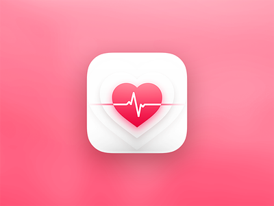 Heart Rate App Icon. app app icon health heart heart rate icon ios rate red