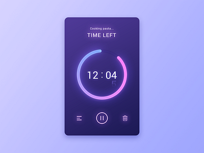 Glowy Countdown Timer. 014 countdown daily ui interface timer ui ui design ux violet