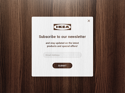 Newsletter Subscription Popup. 026 daily ui ikea newsletter popup subscribe ui ux wood