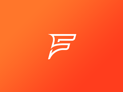 F Monogram. brand f logo monogram orange
