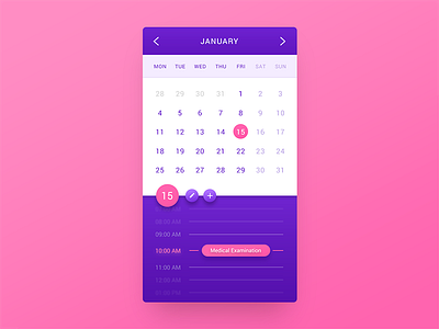 Calendar. 038 calendar daily ui day month pink ui ui design ux violet