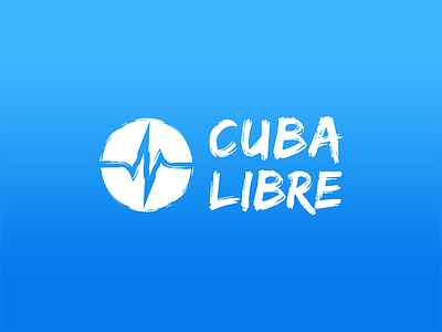 Cuba Libre Logo blue brush cocktail cuba libre gradient logo logotype