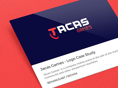 Logo Case Study - Jacas Games behance blue case study design logo red