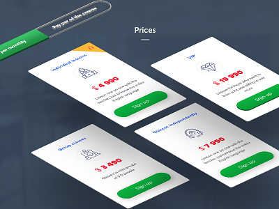 Pricing english interface landing material page payment plan prices sale ui ux web