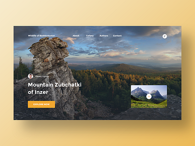 Nature of Bashkortostan clean design header hero homepage mountain nature ui ux web