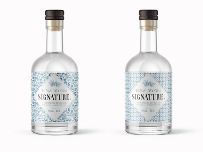 Signature Gin adobe illustrator adobe photoshop adobehiddentreasures branding euskadi futura gin montpellier ornaments package packagedesign packaging patterns xants