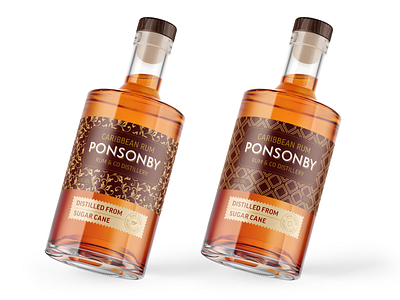 Ponsonby Rum academic adobe illustrator adobe photoshop branding design research experiment good headline montpellier ornament ornamental pattern package design packaging pattern rum semplicita