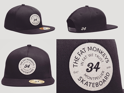 In Fat We Trust adobe illustrator adobe photoshop badges caps logo logo design montpellier skateboard the fat monkeys