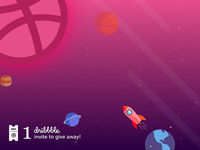 Dribbble Invite dribbble invite graphic invite planet red
