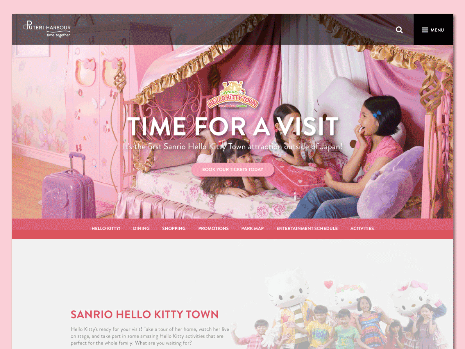 Puteri Harbour Sanrio Hello Kitty Town Website Design hello kitty theme park website design