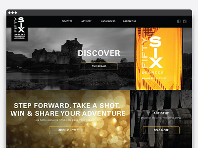 FiftySix Degrees Whisky art direction design graphic design ux web design website