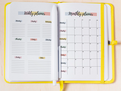 Monthly and weekly planner diary gliders notebook planner planner office planning your planner