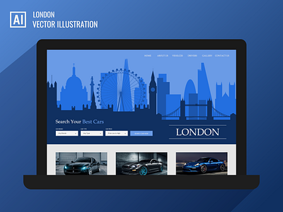 Silhouette background for car rental website attractions background big ben blue car car rental contour london rental silhouette website