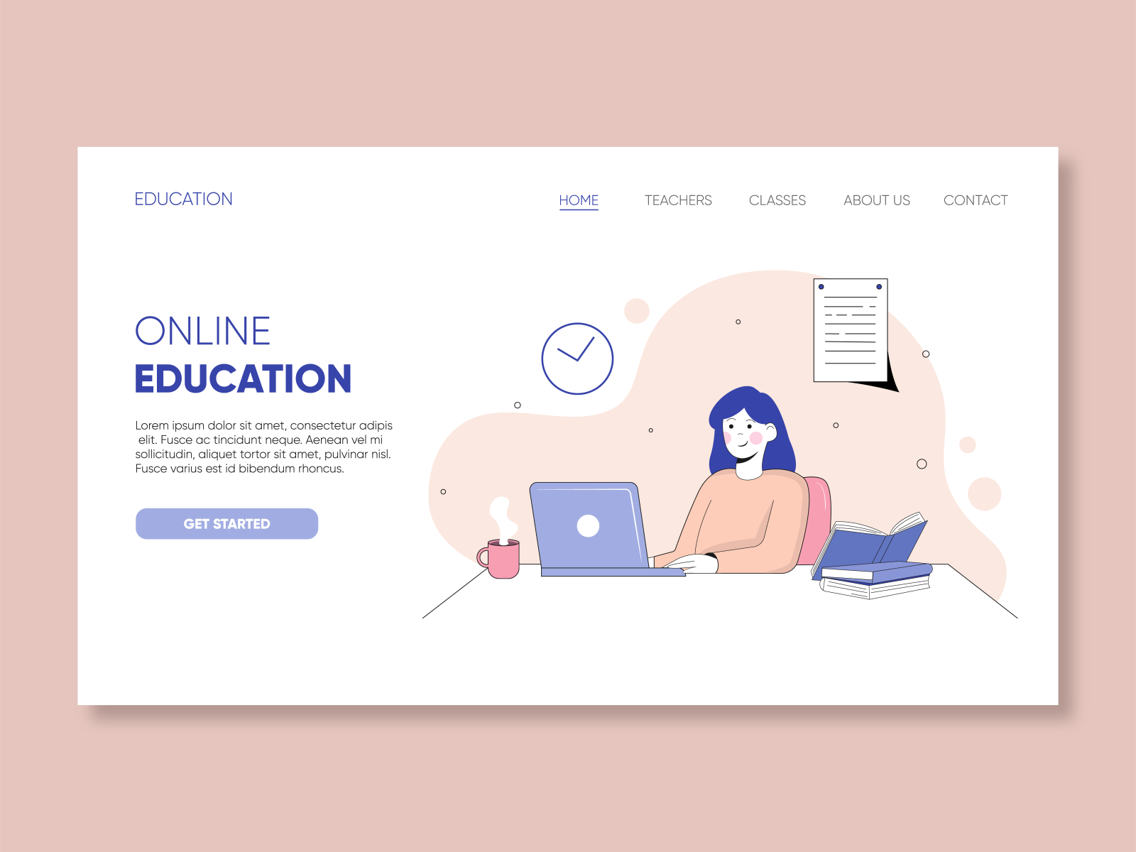 Illustration for a site online education by Ekaterina Averkieva on Dribbble