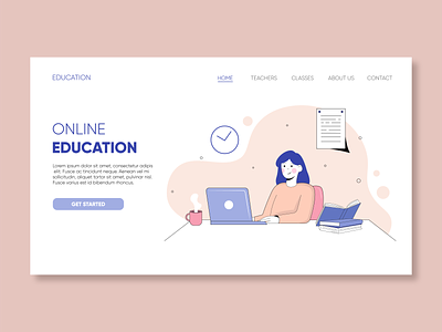 Illustration for a site online education design education graphic design illustration landing page learner learning online training professional education student study teaching