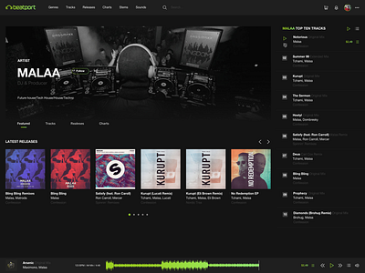Beatport Redesign Concept - Artist page