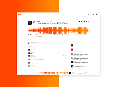 Soundcloud Redesign Concept app concept design dribbble flat minimal typography ui ux web website