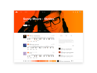 Soundcloud Redesign Concept - Artist page app branding concept design dribbble flat minimal typography ui ux web website