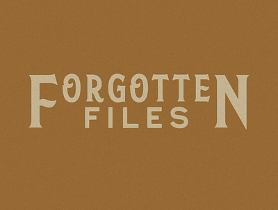 Forgotten Files design graphic design typography vector