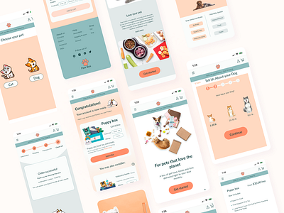 PawBox app branding pet pet food apps pet food subscription pet supplies ui ux