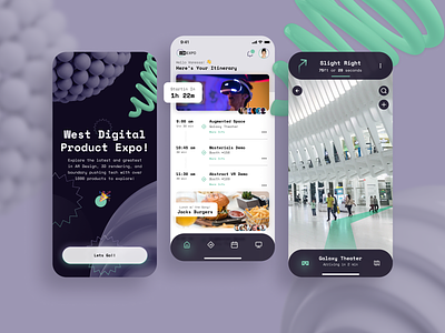 Expo Buddy 3d application ar conference design expo interface mobile mockup navigation schedule sketch trade show ui vr