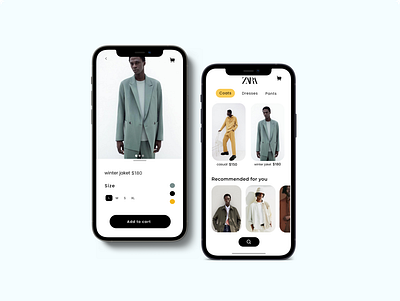 Ecommerce Zara app - Mobile App ui ux