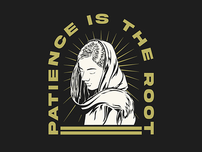 Patience is the root - Illustration badge design graphic design illustration retro tshirt typography vector vintage