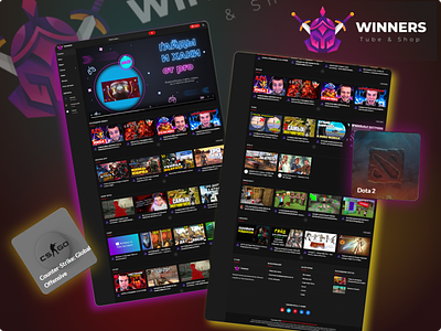 Game portal winners-shop.ru csgo design dota figma game graphic design stream ui web site
