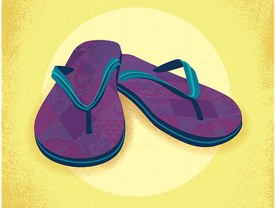 Summer's Here! beach colorful flipflops graphic design illustration sandals summer texture vector