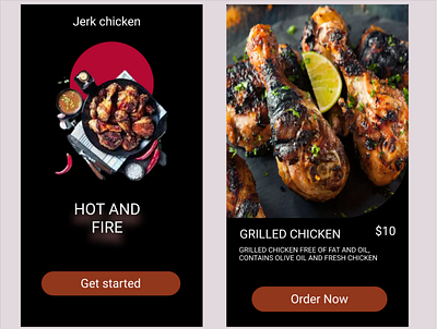 Jerk chicken app design graphic design ui ux