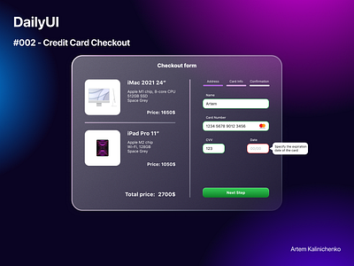 Day 002 - Credit Card Checkout | 100 days UI challenge checkout daily daily100 daily100challenge dailyui dailyuichallenge design graphic design ui