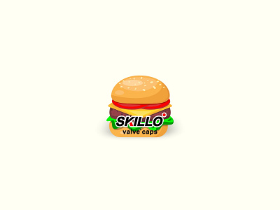 SKILLO Burger Orginal valve caps branding graphic design logo ui