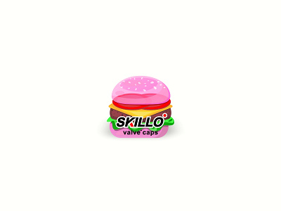 SKILLO Burger Pinky series valve caps branding collection design graphic design illustration logo motion graphics ui ux vector