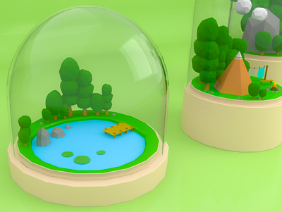 low poly lake 3d graphic design motion graphics