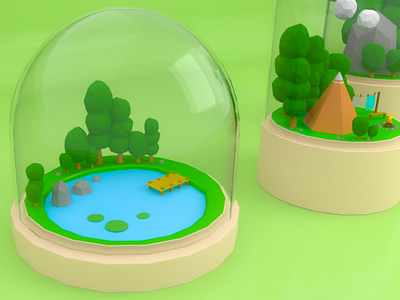 low poly lake