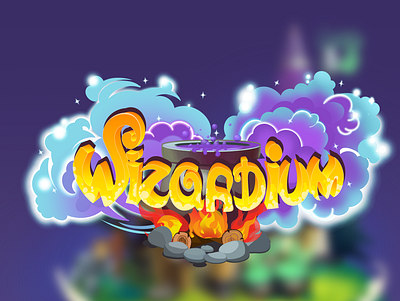 "WIZARDIUM"logo app game logo logo