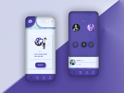 Social App Mobile UI app apple art behance branding chat creative design dribbble graphic design icon illustration ios iosapp mobile purple social ui uidesign ux