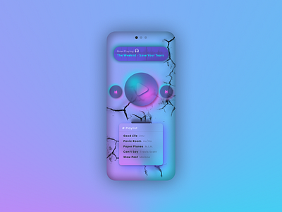Music App Mobile UI app apple blue branding design graphic design icon illustration logo mobile mobileapp mockup music musicapp neumorphism phone pink social ui ux