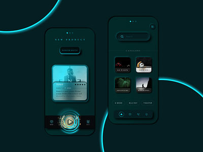 Movie App Dark Theme Mobile UI.