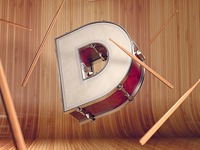 Letter D - Drum 3d cinema 4d d design digital art drum illustration letter d machineast type design typography