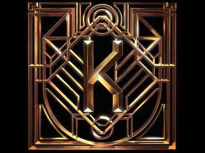 Letter K - King 3d cinema 4d design digital art frames gold illustration k letter k machineast type design typography