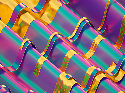 Rainbow Paper Series #04 3d abstract art cinema 4d colors gold holographic illustration machineast paper rainbow