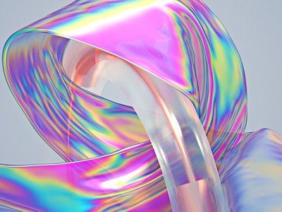 Translucent Iridescent #02 3d abstract art cloth colourful digital art glossy holographic iridescent machineast rainbows translucent